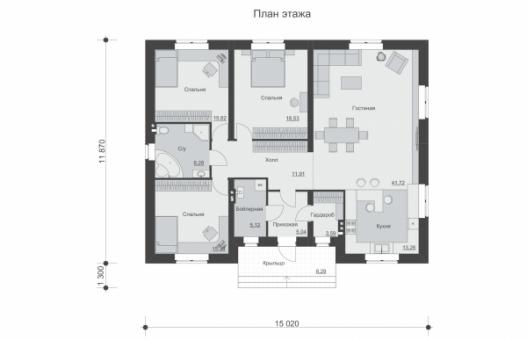 Проект одноэтажного дома